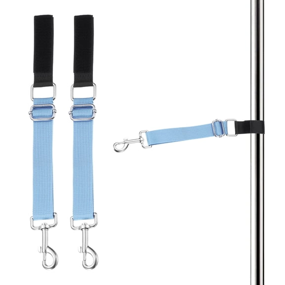 Uxcell Dog Grooming Loop, Dog Grooming Harness Table Arm Accessories Adjustable Secure and Stable Extender Bathing Restraint Leashes (Sky Blue, 2 Pcs), for Pet Hair Cutting/Bathing