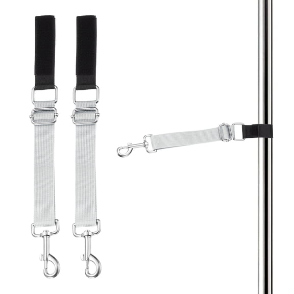 Uxcell Dog Grooming Loop, Dog Grooming Harness Table Arm Accessories Adjustable Secure and Stable Extender Bathing Restraint Leashes (White, 2 Pcs), for Pet Hair Cutting/Bathing