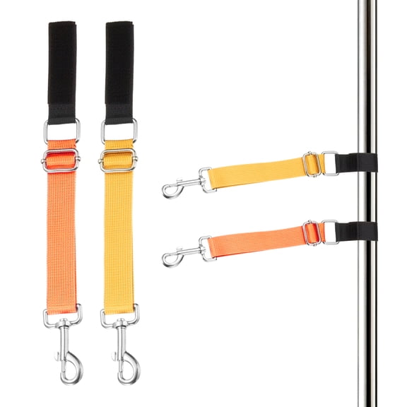 Uxcell Dog Grooming Loop, Dog Grooming Harness Table Arm Accessories Adjustable Secure and Stable Extender Bathing Restraint Leashes (Yellow/Orange, 2 Pcs), for Pet Hair Cutting/Bathing