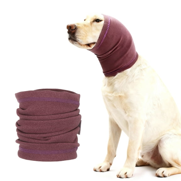 Dog Head Wrap, Cat Ear Wrap Ear Muffs Quiet Head Cover Sleeves Anxiety Ease Head Protection No Shake, (Purple, S), Intended for Pet Grooming/Force Drying/Fireworks