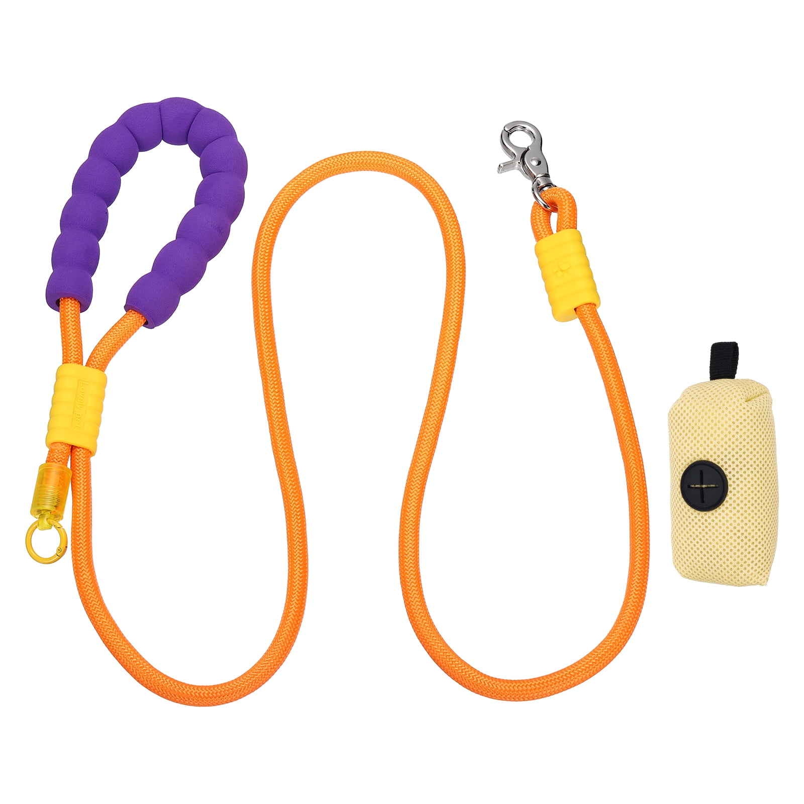 Uxcell Dog Leash with Padded Hands Free, 6.6ft/2m Adjustable Bungee Dog Training Leash, No Pull Heavy Duty Rope(Orange, Beige Bag), Intended for Large Medium Pet Running/Hiking/Walking