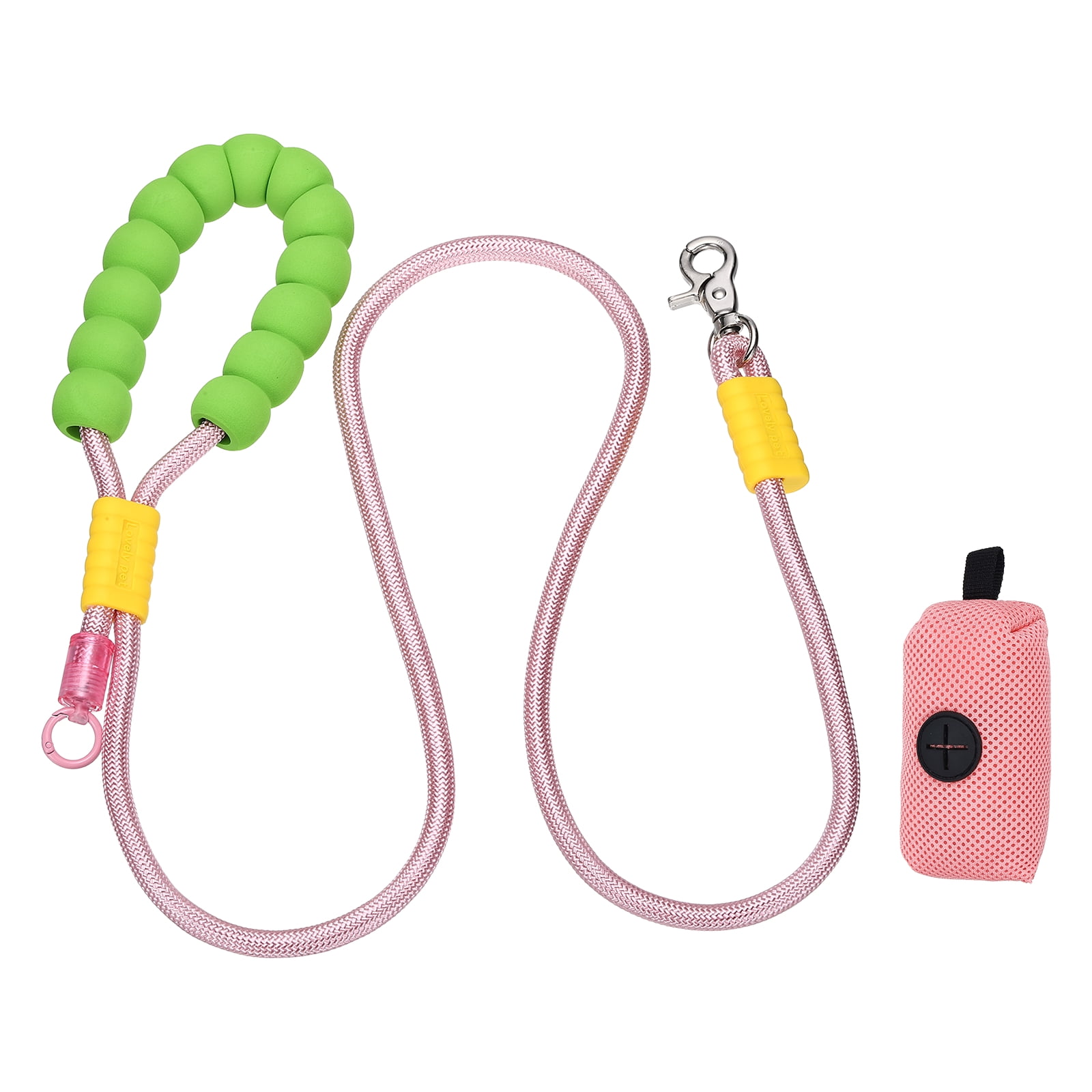 Uxcell Dog Leash with Padded Hands Free, 6.6ft/2m Adjustable Bungee Dog Training Leash, No Pull Heavy Duty Rope(Pink, Pink Bag), Intended for Large Medium Pet Running/Hiking/Walking