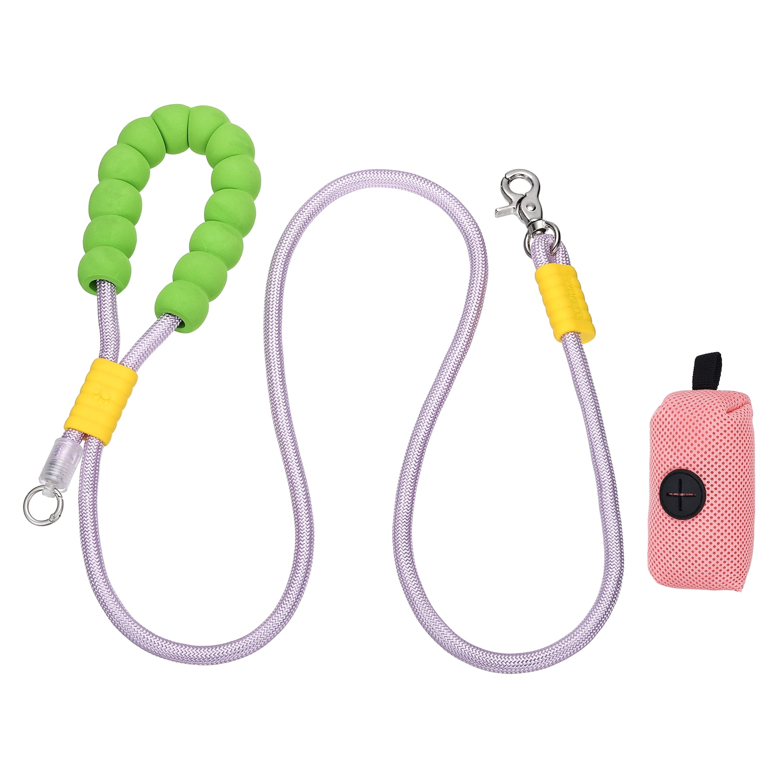 Uxcell Dog Leash with Padded Hands Free, 6.6ft/2m Adjustable Bungee Dog Training Leash, No Pull Heavy Duty Rope(Purple, Pink Bag), Intended for Large Medium Pet Running/Hiking/Walking