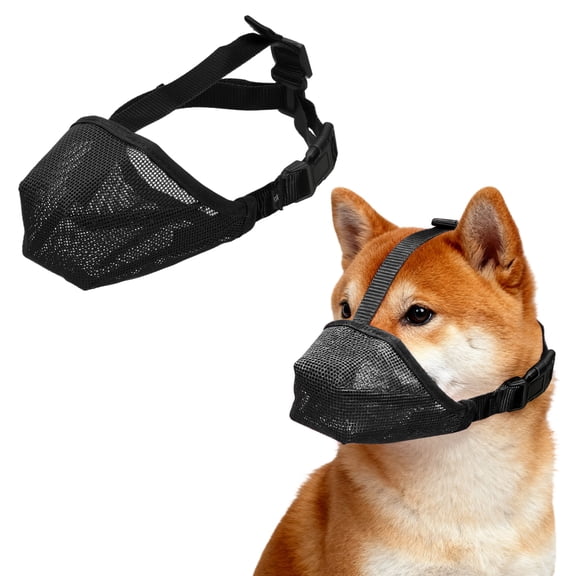Uxcell Dog Muzzle, Soft Mesh Pet Muzzle, Breathable Adjustable Dog Mouth Guard Full Cover (Black, XS) for Outdoor