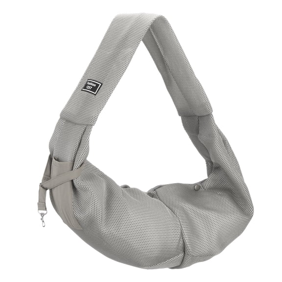 Uxcell Dog Sling Carrier for Small Dogs and Cats Up to 16.5 Lbs, Breathable Mesh with Pocket Pet Cross Body Shoulder Bag, (Gray, 1 Pcs) Intended for Outdoor / Travel