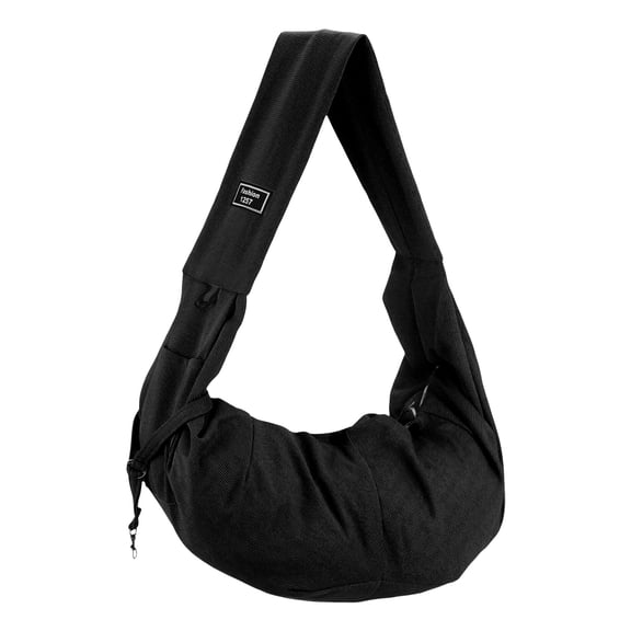 Uxcell Dog Sling Carrier for Small Dogs and Cats Up to 16.5 Lbs, Breathable Waffle with Pocket Pet Cross Body Shoulder Bag, (Black, 1 Pcs) Intended for Outdoor / Travel