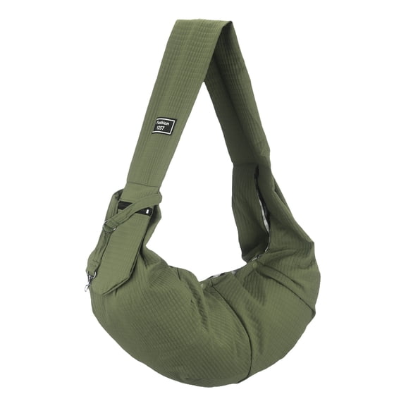 Uxcell Dog Sling Carrier for Small Dogs and Cats Up to 16.5 Lbs, Soft Pouch Waterproof with Zipper Pocket Pet Cross Body Shoulder Bag, (Army Green, 1 Pcs) Intended for Outdoor / Travel