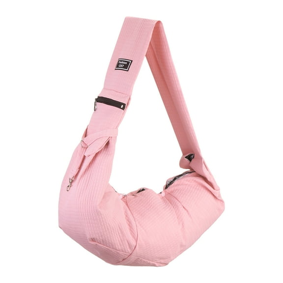 Uxcell Dog Sling Carrier for Small Dogs and Cats Up to 16.5 Lbs, Soft Pouch Waterproof with Zipper Pocket Pet Cross Body Shoulder Bag, (Pink Red, 1 Pcs) Intended for Outdoor / Travel