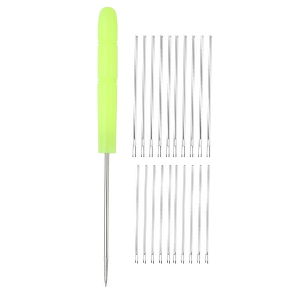 Uxcell Doll Hair Rooting Kit, 0.6mm/0.8mm Doll Hair Rerooting Knitting Needles with Plastic Awls Doll Wig Tool for Doll Hair Making Supplies DIY Crafts Replacement Accessories, Yellow