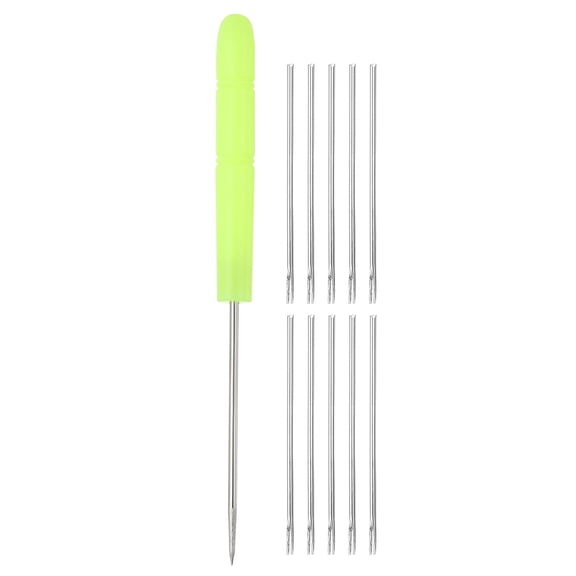Uxcell Doll Hair Rooting Kit, 0.6mm Doll Hair Rerooting Knitting Needles with Plastic Awls Wig Tool for Making Supplies DIY Crafts Replacement Accessories, Yellow