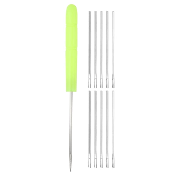 Uxcell Doll Hair Rooting Kit, 0.8mm Doll Hair Rerooting Knitting Needles with Plastic Awls Wig Tool for Making Supplies DIY Crafts Replacement Accessories, Yellow