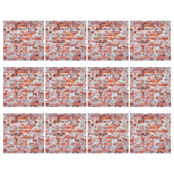 Uxcell Dollhouse Floorboards 4 x 4 Inch Red Brick Dollhouse Wallpaper and Flooring for Dollhouse 12 Pcs