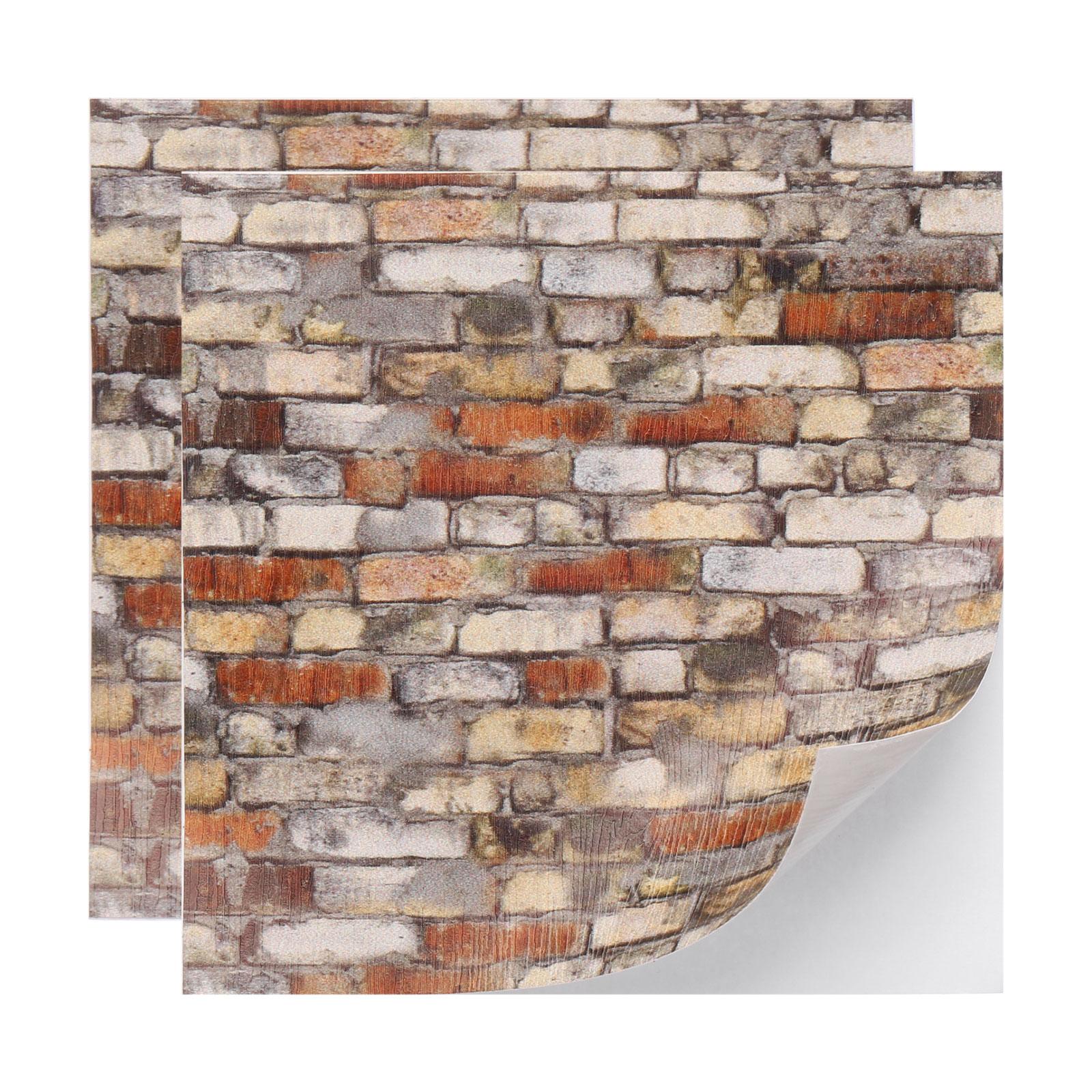 Dollhouse Flooring Tile - 3.94" X 3.94" Self-Adhesive PU Leather Brick Pattern, Peel & Stick (Yellow)