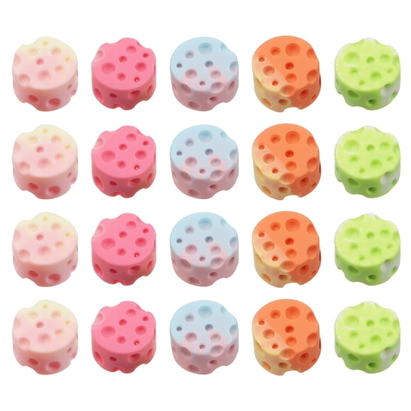 Uxcell Dollhouse Miniature Food, Cute Mixed Colored Cheese Figures Toys Mini Resin Foods for Pretend Play Kitchen Cooking Game & Doll House Decor (Mixing Colors, 20pcs)