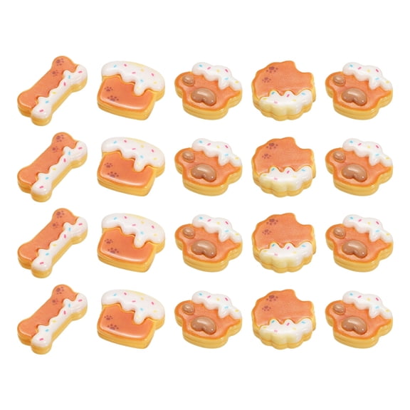 Uxcell Dollhouse Miniature Food, Cute Mixed Jam Cookies Figures Toys Mini Resin Foods for Pretend Play Kitchen Cooking Game & Doll House Decor (Mixing Colors, 20pcs)