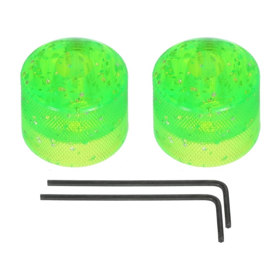 Uxcell Dome Knobs Guitar Knob 6mm Flake Glitter Green Plastic Volume Tone Control with Inner Hexagon Spanner 2 Pack