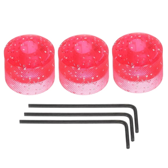 Uxcell Dome Knobs Guitar Knob 6mm Flake Glitter Pink Plastic Volume Tone Control with Inner Hexagon Spanner 3 Pack