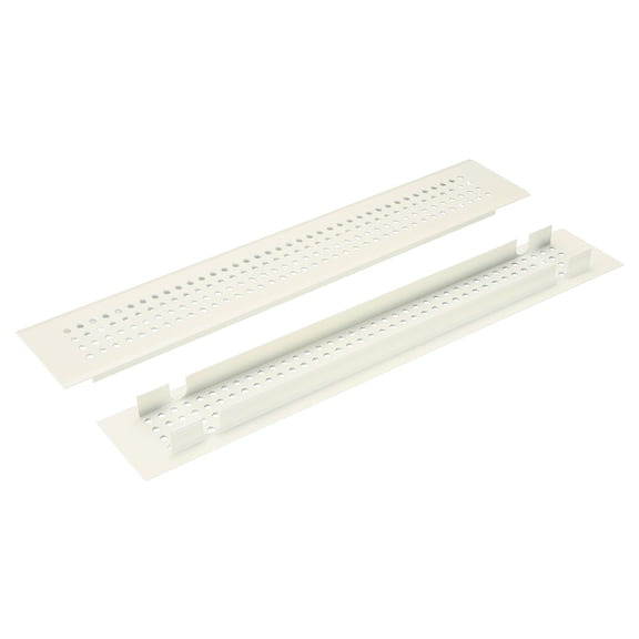 Uxcell Door Air Vent Cover, 12 x 2 Inch (LxW) Cabinet Vent Two Sided Door Grille Heavy Duty Rust-Proof for Floor Cabinet Bathroom Kitchen, White (Openings 10.43 x 1.34)