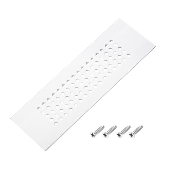 Uxcell 5.9 x 2"Door Air Vent Cover Grille Ventilation Cover with Screw Silver