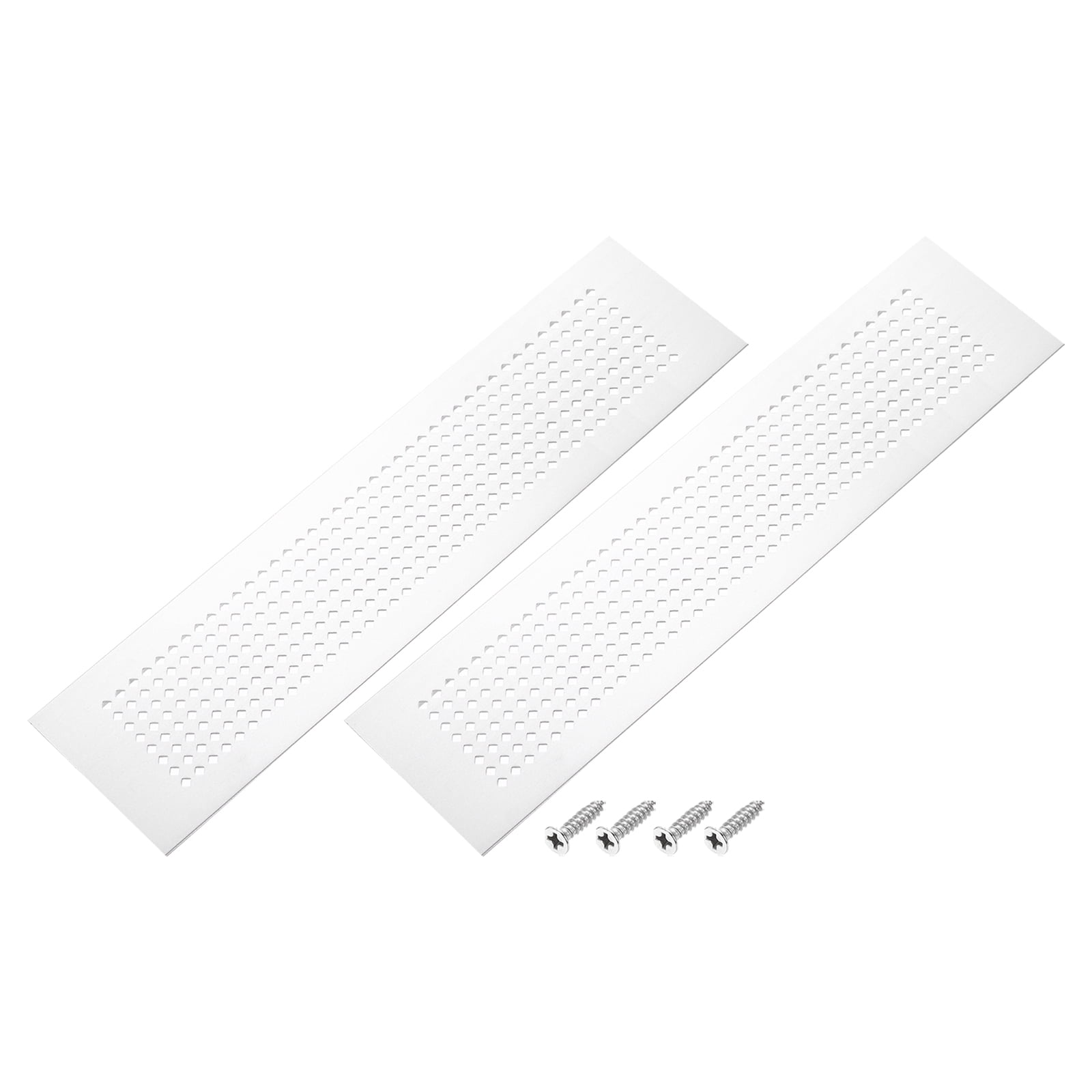 Uxcell 2Pcs 20 x 3" Door Air Vent Cover Grille Ventilation Cover with Screw Silver