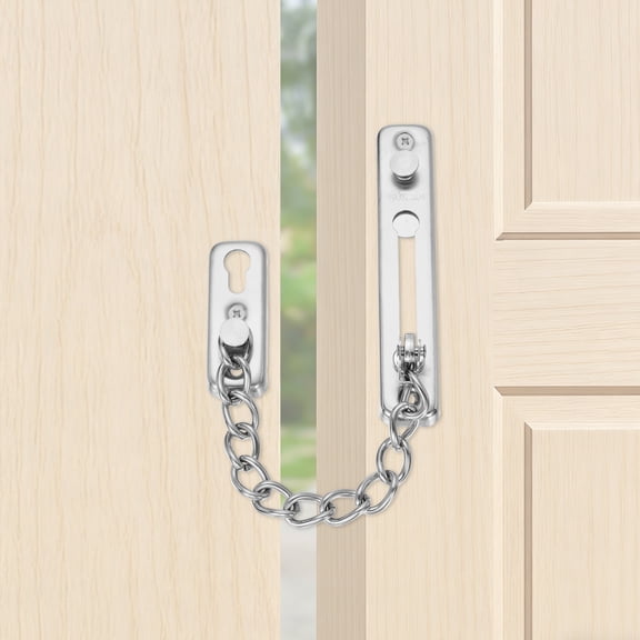 Uxcell Door Chain Lock, 304 Stainless Steel Anti-Theft Chain Latch, Security Front Door Guard Lock with Spring with Screws for Home, Bedroom, Hotel, Cabinet Safety, Steel