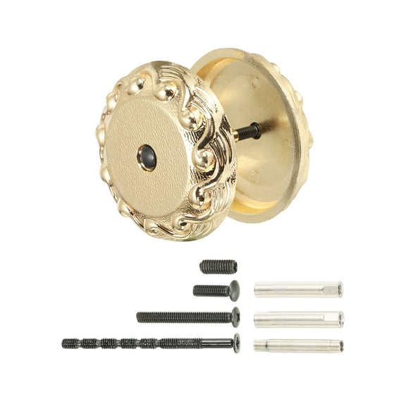 Uxcell Door Hole Cover Plate Zinc Alloy Vintage Round Deadbolt Knob Hole Repair Cover for Hole Filling Gold