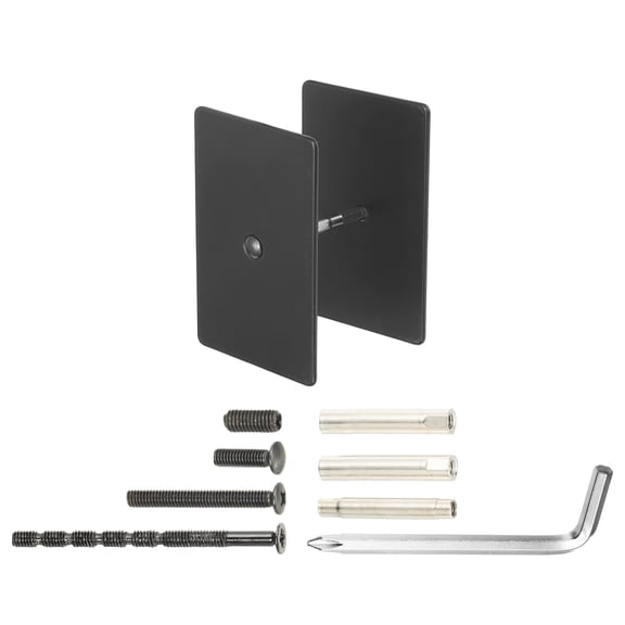 Uxcell Door Hole Cover Plate, 3-5/32 Inch Stainless Steel Cuboid Deadbolt Knobs Fixing Cover with Hex Wrench Fits Doors 1-3/16" to 4-3/4" Thick for Hole Filling Decoration, Black