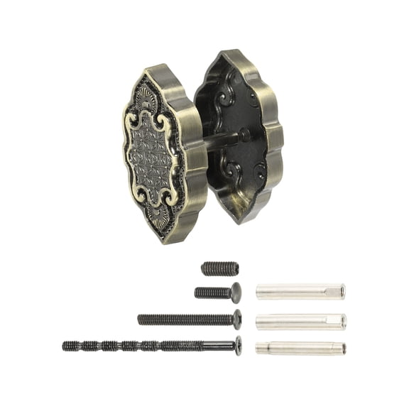 Uxcell Door Hole Cover Plate Zinc Alloy Vintage Deadbolt Knob Hole Repair for Hole Filling Decor Bronze