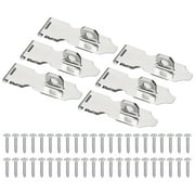 Uxcell Door Lock Hasp Latch 2.6 Inch, Stainless Steel Safety Hasp Lock Clasp Hinge with Screws,Silver 6 Pcs