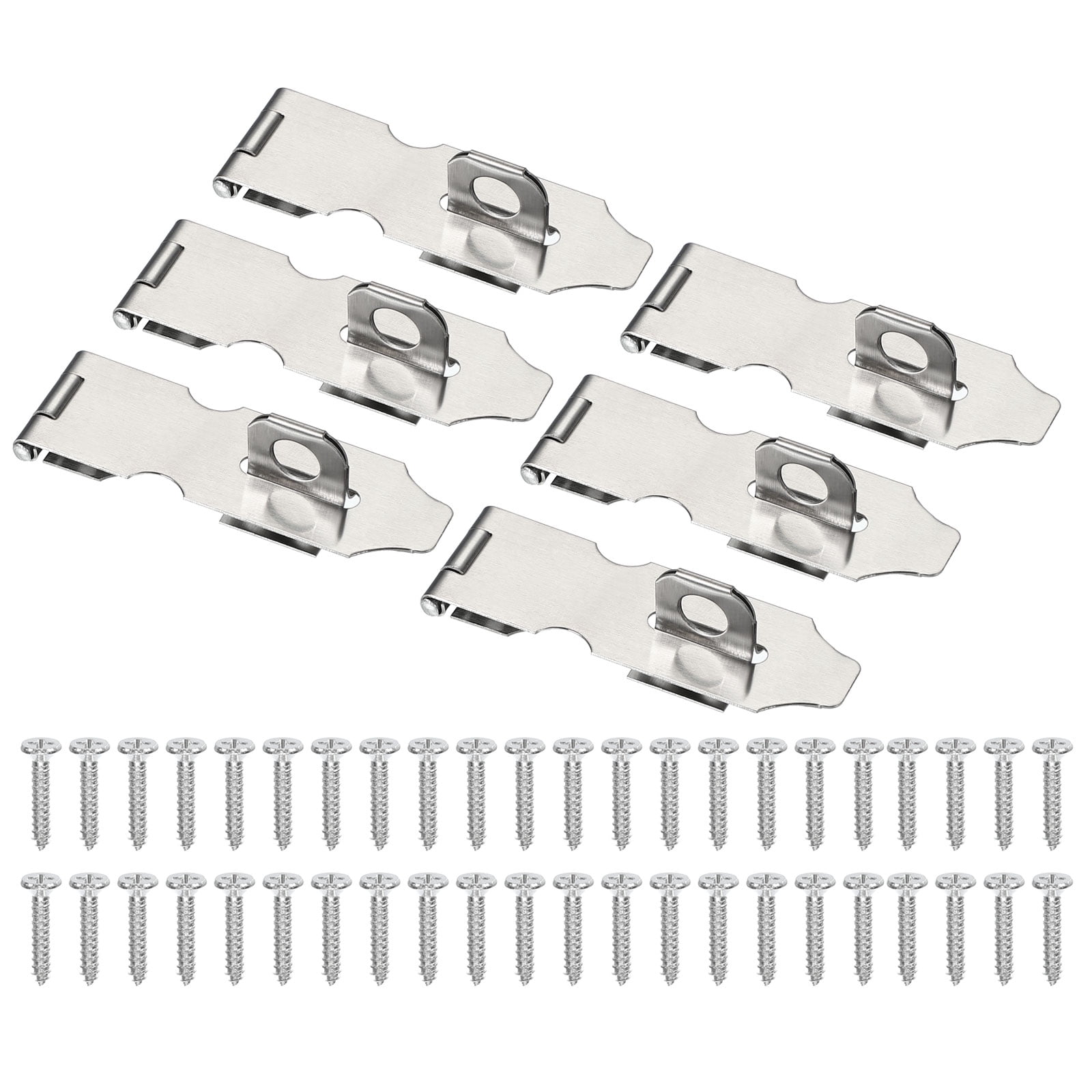 Door Hasp Latch Lock, Stainless Steel Safety Packlock Clasp Thickness  45mm X 40mm X 3mm Brushed Finish Latch Lock Sliding Door For Window Cabinet Fitting Room I2120573029