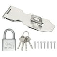 thumbnail image 1 of Uxcell Door Lock Hasp Latch, Stainless Steel Safety Hasp Lock Clasp Hinge Packlock with Screws Silver/Silver 3", 1 of 7