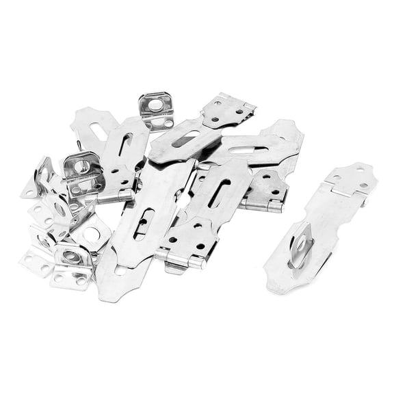 Uxcell Door Lock Metal Padlock Hasp Staple 3.5" Silver Tone 10Pcs