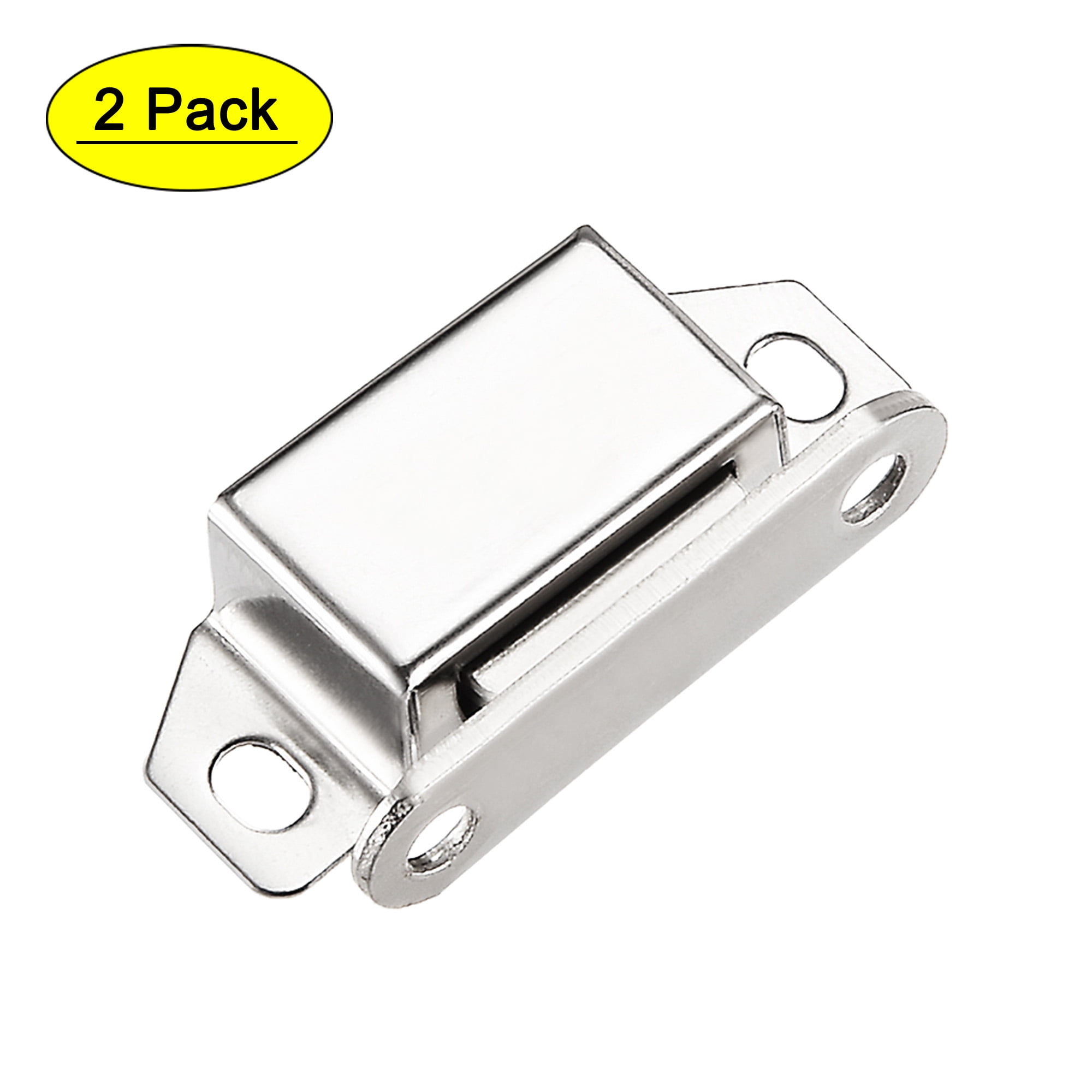 Uxcell Door Magnetic Hardware Catch Stainless Steel Polishing Silver Tone 2pcs