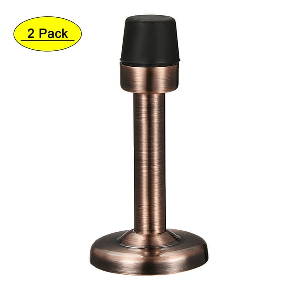 Uxcell Door Stopper with Rubber Tip Zinc Alloy Brushed Copper Tone 2 Pack