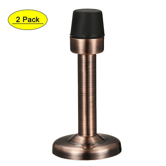 Uxcell Door Stopper with Rubber Tip Zinc Alloy Brushed Copper Tone 2 Pack