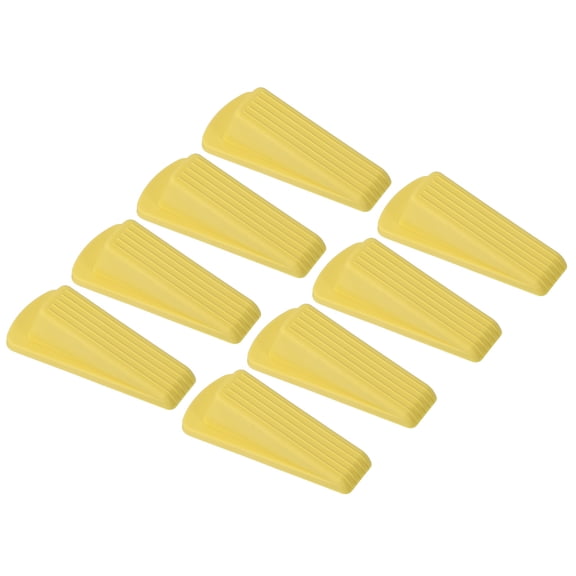 Door Stoppers for Bottom of Door, 8 Pack Stopper Wedge for Tile Concrete Carpet Wood Heavy Duty Door, Yellow