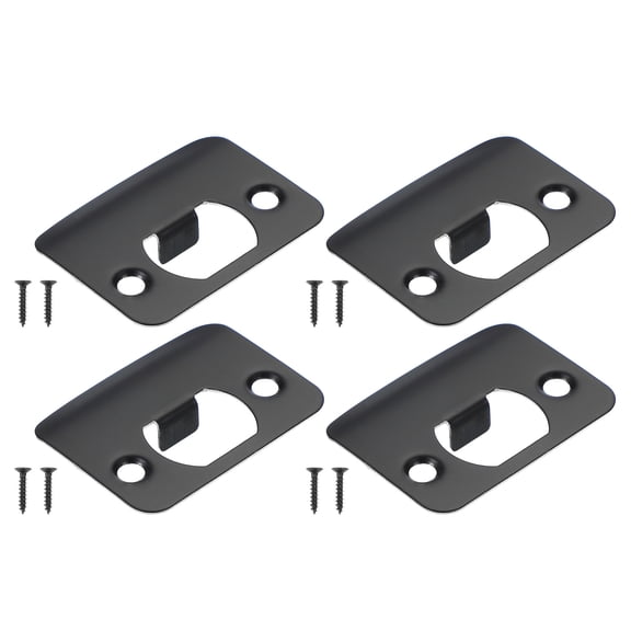 Uxcell Door Strike Plate, Round Corner Extended Lip Strike Plate, Universal Security Latch Strike Deadbolt Black