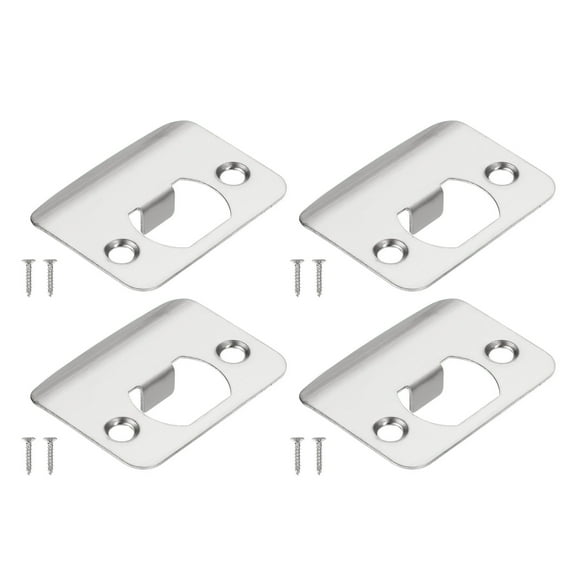 Uxcell Door Strike Plate, Round Corner Extended Lip Strike Plate, Universal Security Latch Strike Deadbolt Silver