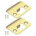 thumbnail image 1 of Uxcell Door Strike Plate, Round Corner Extended Lip Universal Security Latch Strike Deadbolt with Screw Gold, 1 of 6