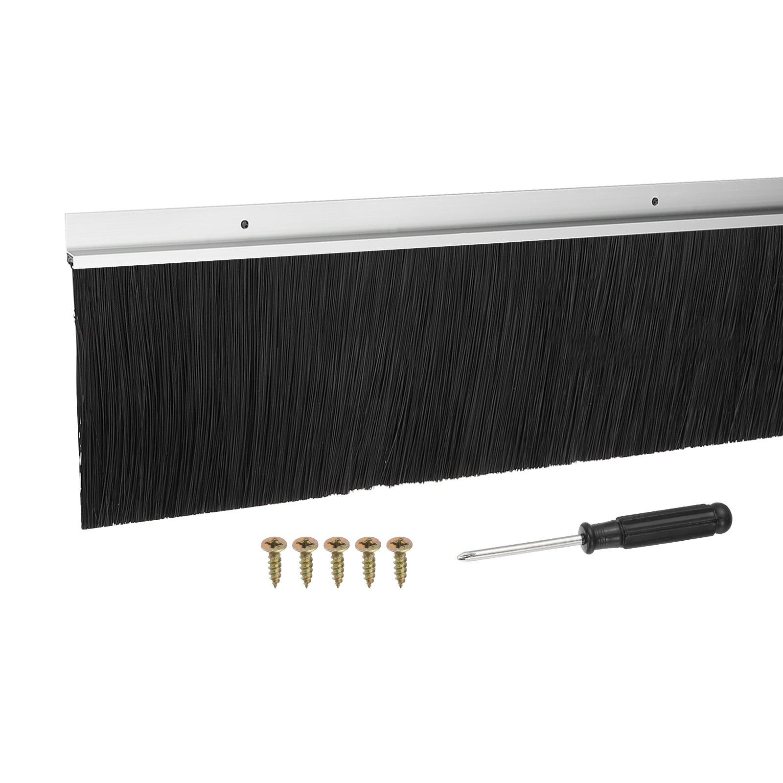 Uxcell Door Sweep Aluminum Alloy Brush Sweeps, PP Brush Fit for Gaps of ...