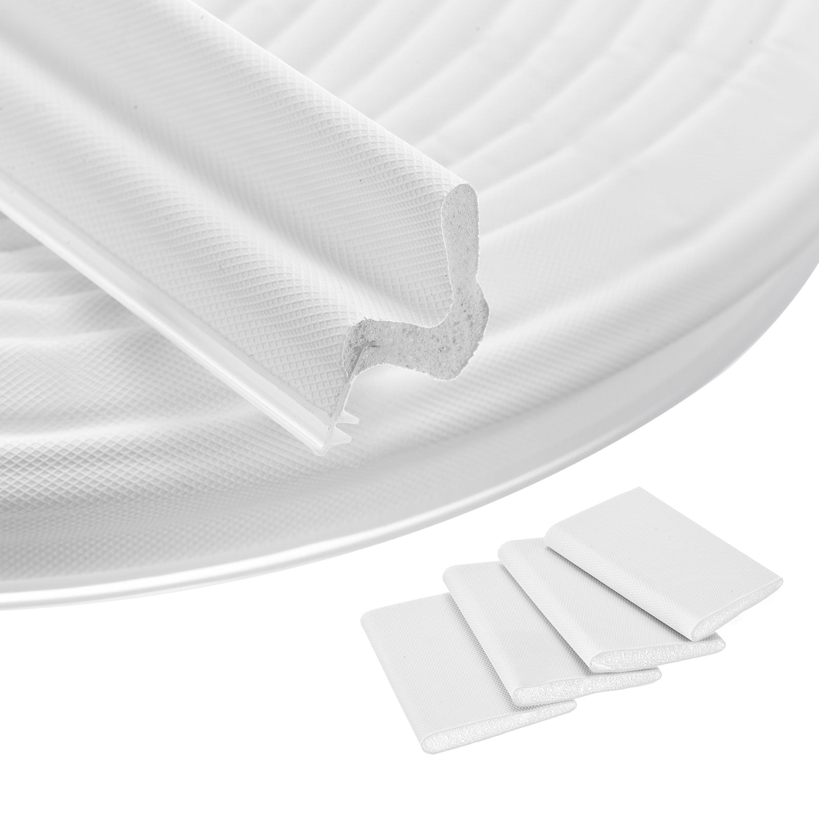 Uxcell Door Weather Stripping, 26.25 ft V-shaped Kerf Front Exterior Door Frame Weather Stripping with 4 Corner Seals for Soundproof Entry Interior Frame Window Gap Filler, White