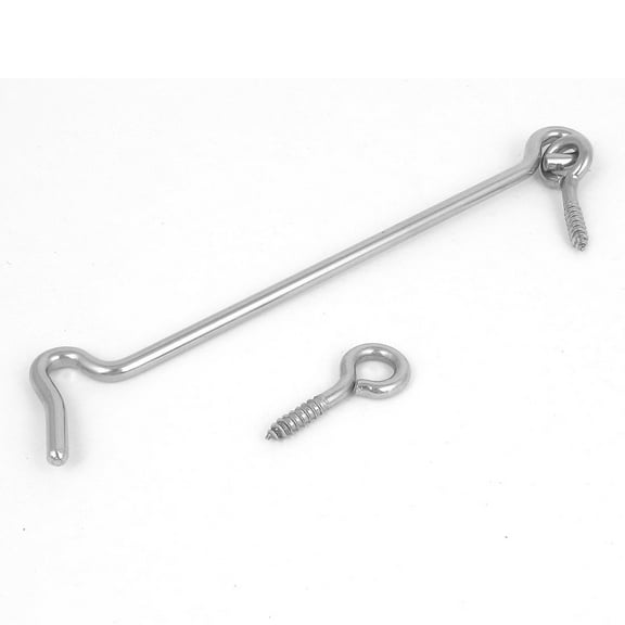 Uxcell Door Window Catch Eye Cabin Hook Fasteners Silver Tone 150mm 6" Length