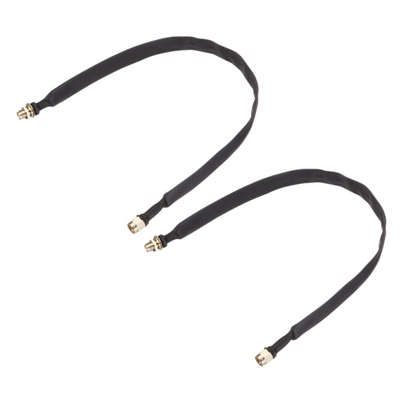 Uxcell Door/Window Pass Through Flat Coaxial Cable with SMA Male to Female 0.98ft/30cm Cord Flat Coax Cable Pigtail Extension for Antenna Router Pack of 2