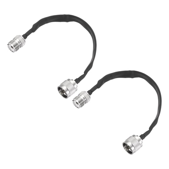 Uxcell Door/Window Pass Through Flat Coaxial Cable with UHF Male to Female 0.66ft/20cm Cord Flat Coax Cable Pigtail Extension for Antenna Router Pack of 2