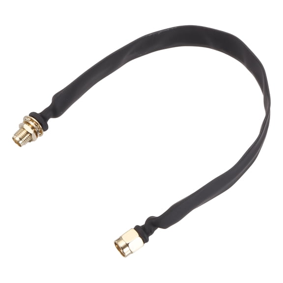 Uxcell Door/Window Pass Through Flat Coaxial Cable with RP-SMA Male to Female 0.66ft/20cm Cord Flat Coax Cable Pigtail Extension for Antenna Router