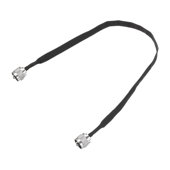 Uxcell Door/Window Pass Through Flat Coaxial Cable with UHF Male to Male 1.64ft/50cm Cord Flat Coax Cable Pigtail Extension for Antenna Router