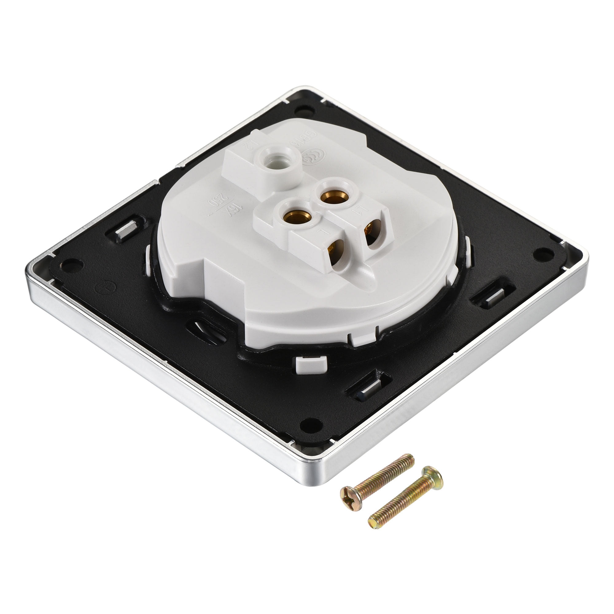 Uxcell Doorbell Push Button Switch Resettable Silver Tone AC250V 16A