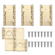 Uxcell Double Acting Folding Screen Door Hinge 1.85x1.85" Iron 4 Set, Golden Tone, Retro Cabinet Hinge, Two-Way Bidirectional, Mounting Screws Included, Room Divider Kitchen Bathroom