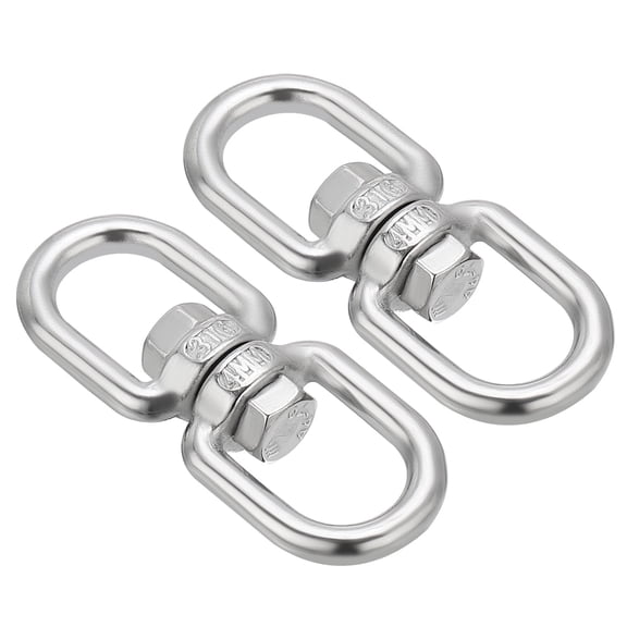 Uxcell Double Ended Swivel Eye Hook M4 Working Load 65kg/143 lbs 316 Stainless Steel Eye to Eye Swivel Shackle 2Pcs