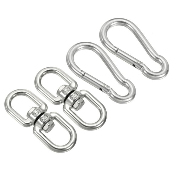 Uxcell Double Ended Swivel Eye Hooks M8 Working Load 180kg/396lbs with Snap Hook for Hanging